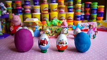 Kinder Surprise Eggs Disney Toys Peppa Pig Play Doh Spiderman Cars 2 egg