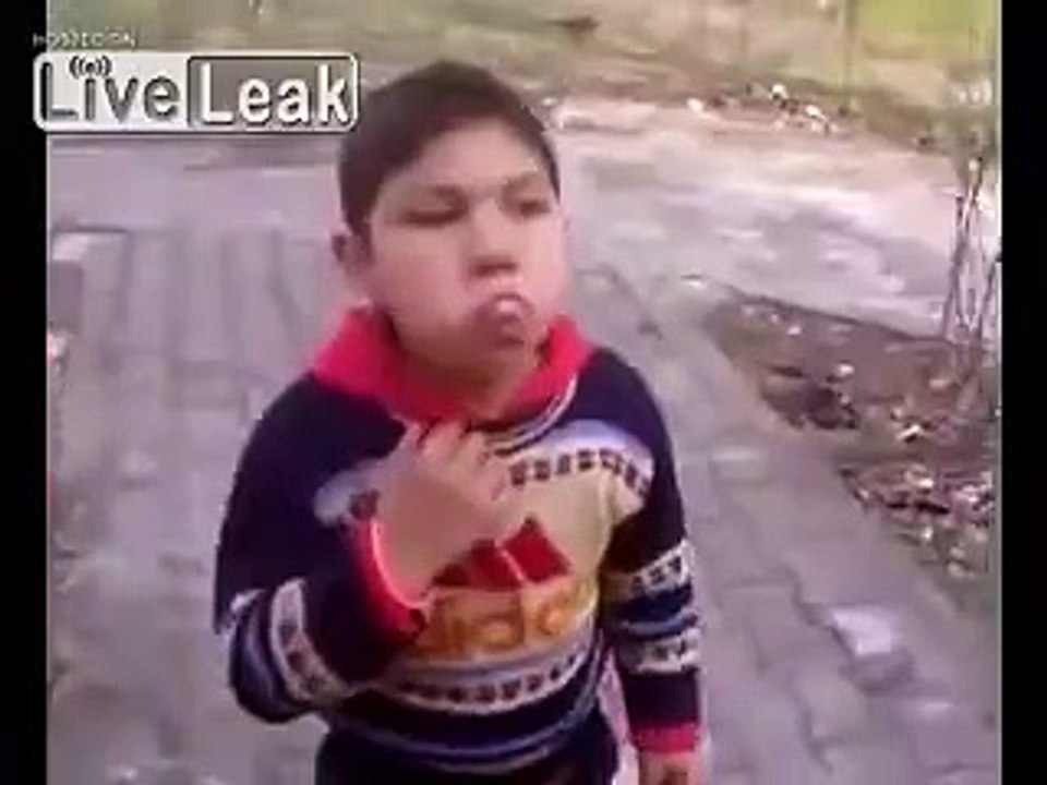 gypsy kid chewing a condom