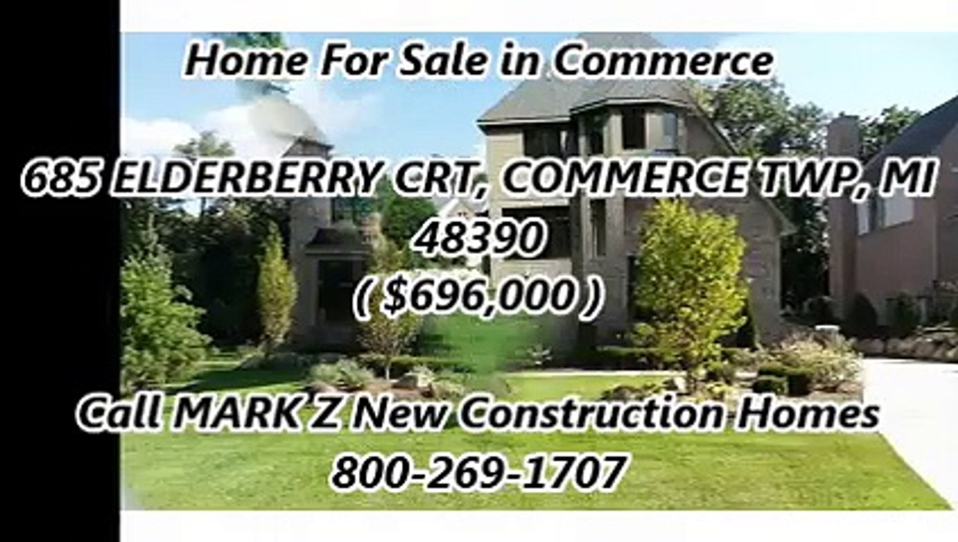 ⁣MARK Z New Construction Homes Commerce : 685 ELDERBERRY CRT, COMMERCE TWP, MI 48390