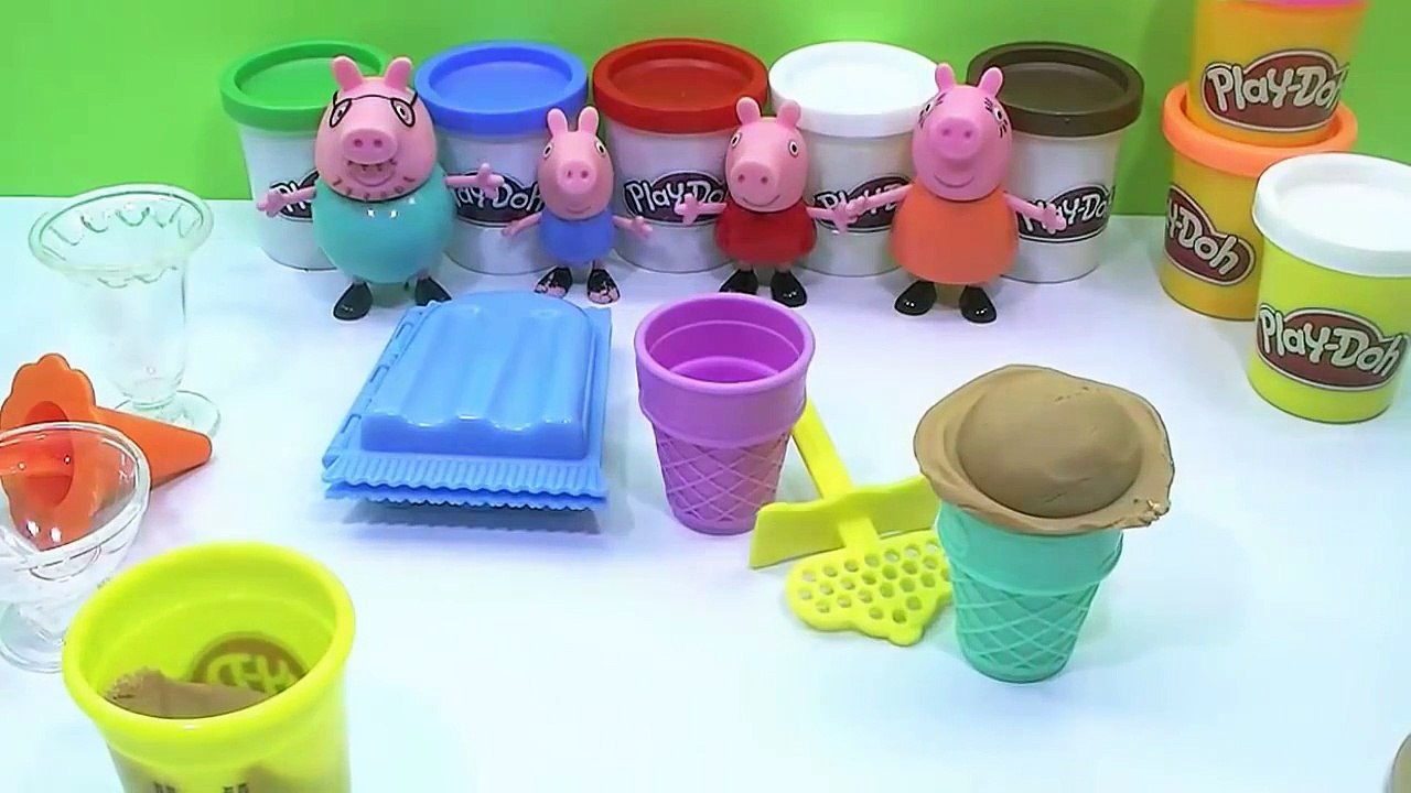 Makes play doh ice cream - for peppa pig eat, set play dough videos