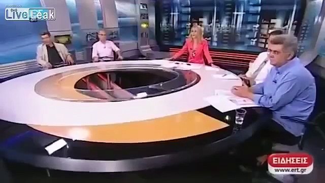 Greek TV cancelled live on air . funny news blooper