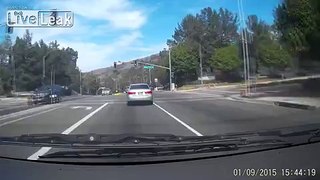 Woman abandons car while driving leading to an accident.