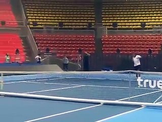 Rafael Nadal's practice at Indoor Stadium Huamark in Bangkok.