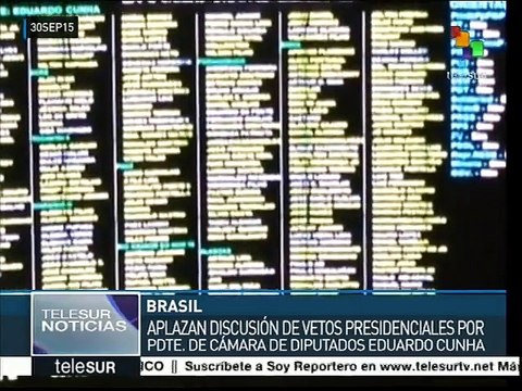 Congreso de Brasil aplaza discusión sobre vetos presidenciales