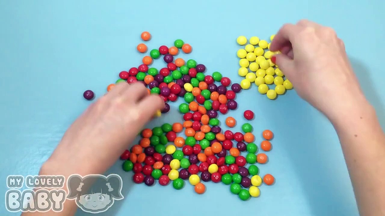 New Learn Colors with Candy Rainbow and Skittles! Part 1