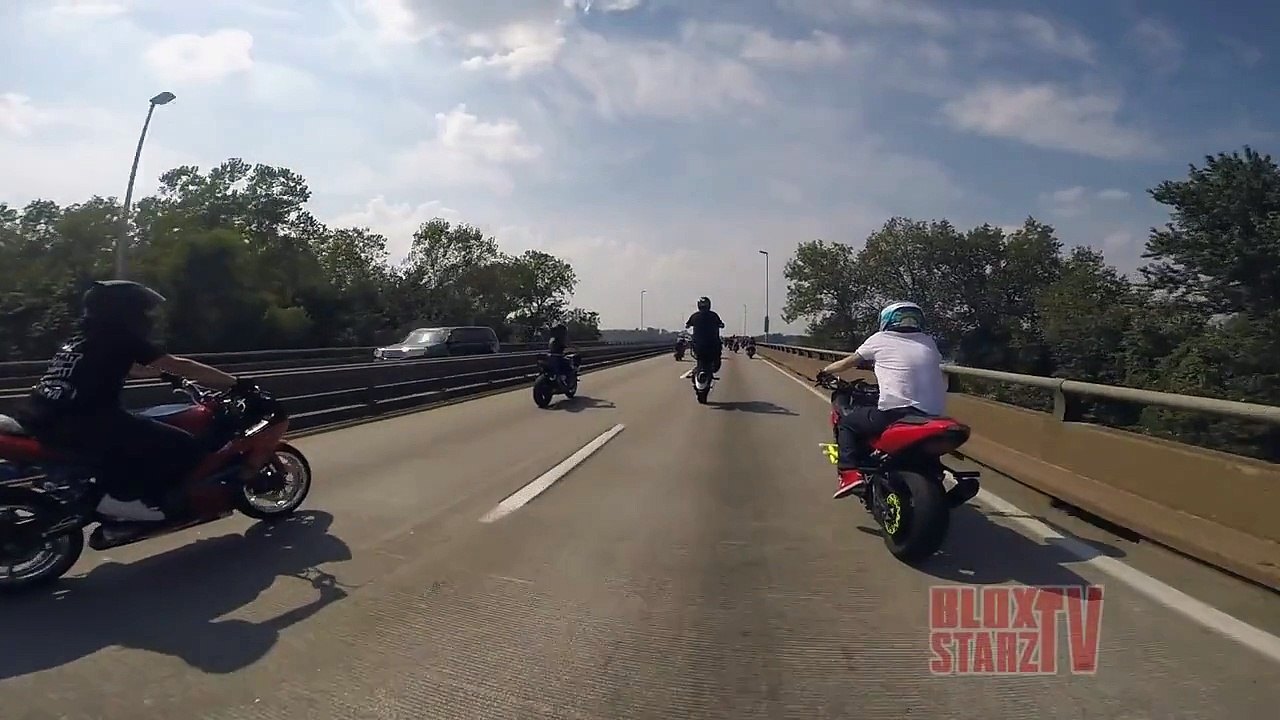Motorcycle Stunts Beautiful GIRL Riding Wheelies Long Highway Wheelie Ride Of The Century