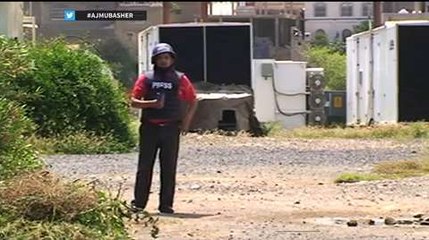 جولة لكاميرا الجزيرة مباشر في تعز لرصد آثار الدمار في محطة عصيفرة لتحويل الكهرباء