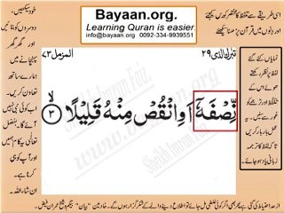 Surrah 073_003 AL-Muzamil Very Simple Listen, look & learn word by word urdu translation of Quran in the easiest possible method