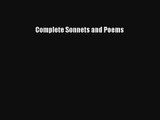 Complete Sonnets and Poems Livre Télécharger Gratuit PDF