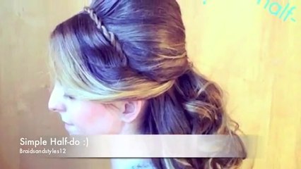 Easy prom half down half up hairstyle for medium long hair