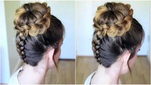 Upside down Braided Lace Bun _ Bun Updo Hairstyles