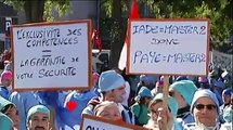 Les infirmiers anesthésistes manifestent à Paris être payés au niveau bac +5