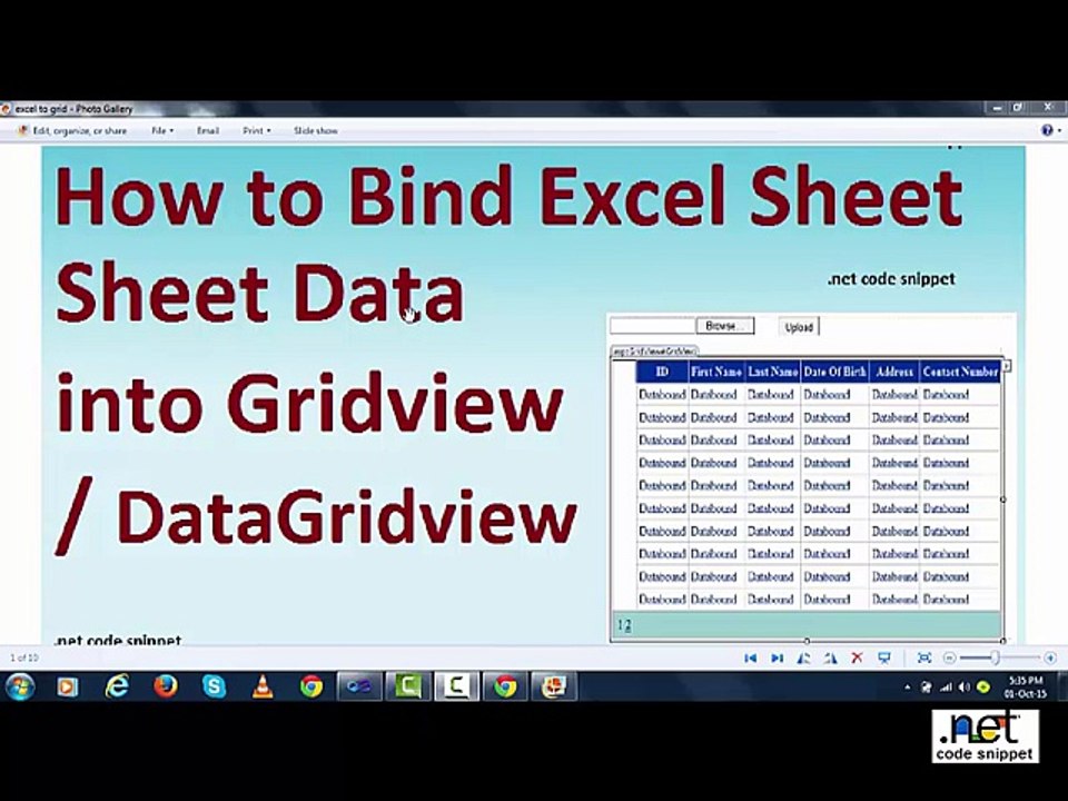 How to Bind Excel file data into gridview in asp.net