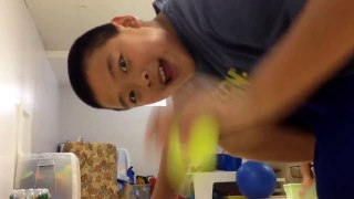 Tennis ball trick shot video