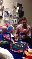 So AWESOME to watch Tim Tebow surprise our new friend Nathaniel at Wolfson Children's Hospital! What