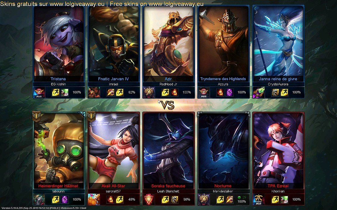 LolGiveAway Live (REPLAY) (2015-10-01 19:46:18 - 2015-10-01 20:21:42)