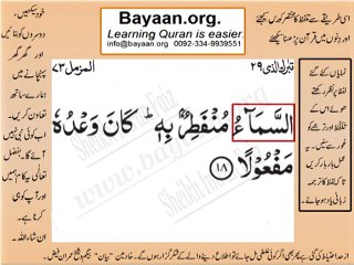Surrah 073_018AL-Muzamil Very Simple Listen, look & learn word by word urdu translation of Quran in the easiest possible