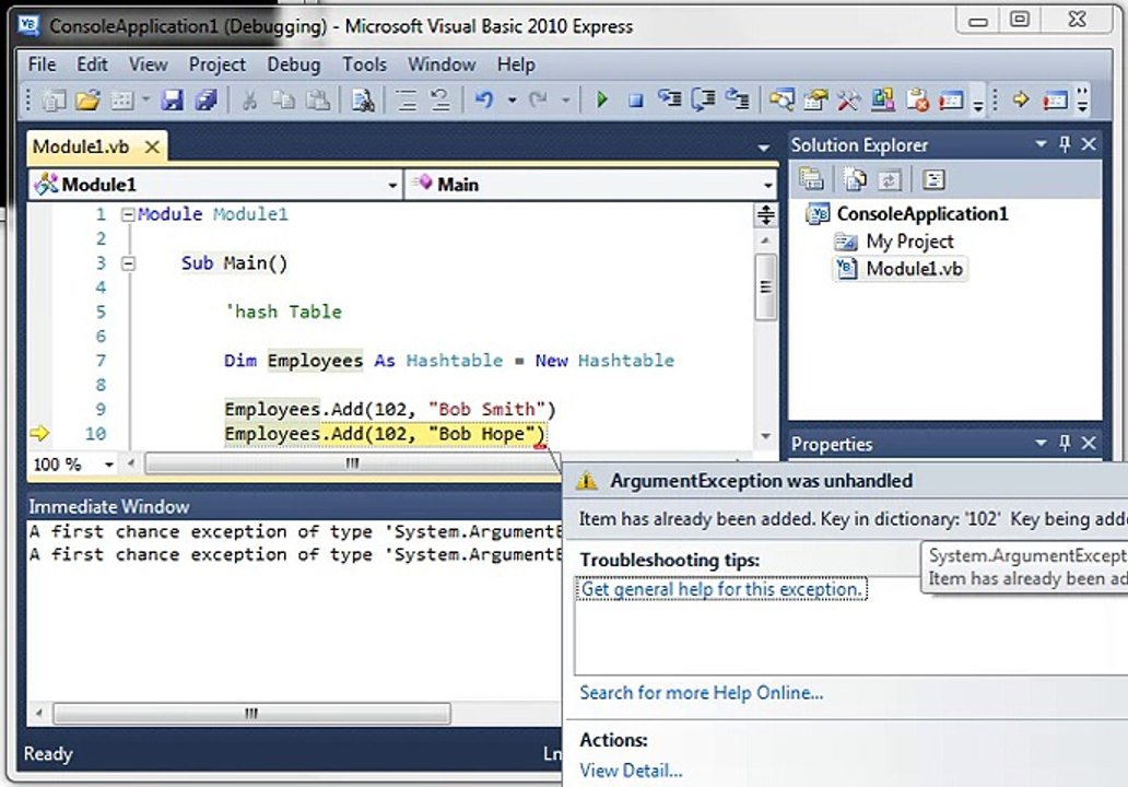 Visual basic Tutorial 15 - Hash Table