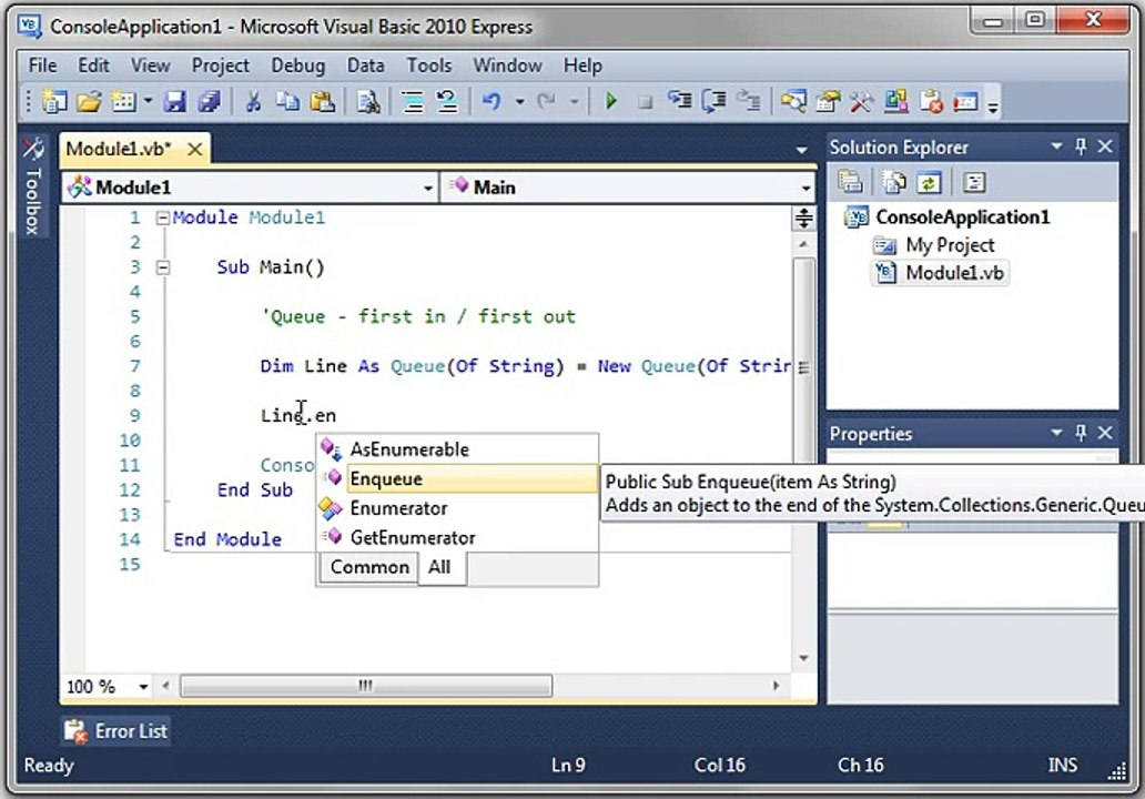 Visual Basic Tutorial 16 - Queue