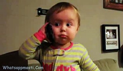 Funny Baby Talks To Dad On Phone
