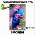 Funny Little Kid Smoking Karte Hue Pakda Gaya - Got Slap Really Hard(whatsapp9.com)