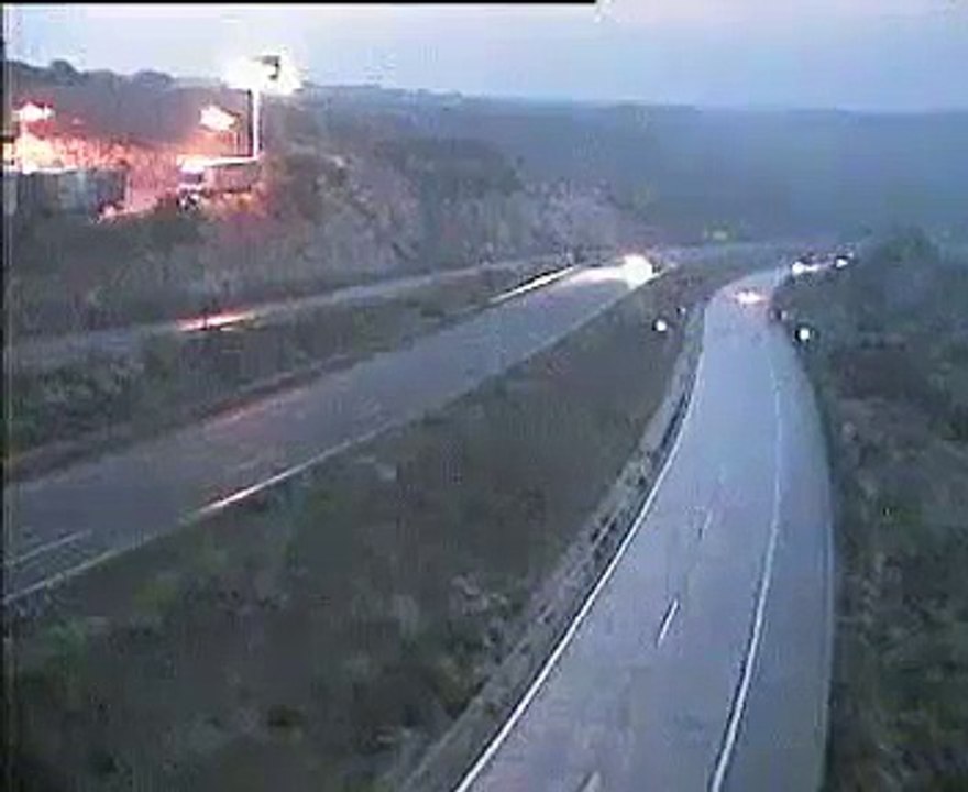 Big Truck Accident On Highway At Madrid