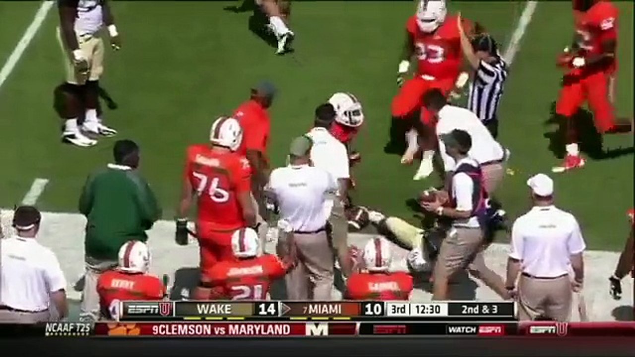 Duke Johnson displays his deadly stiff arm vs Wake Forest