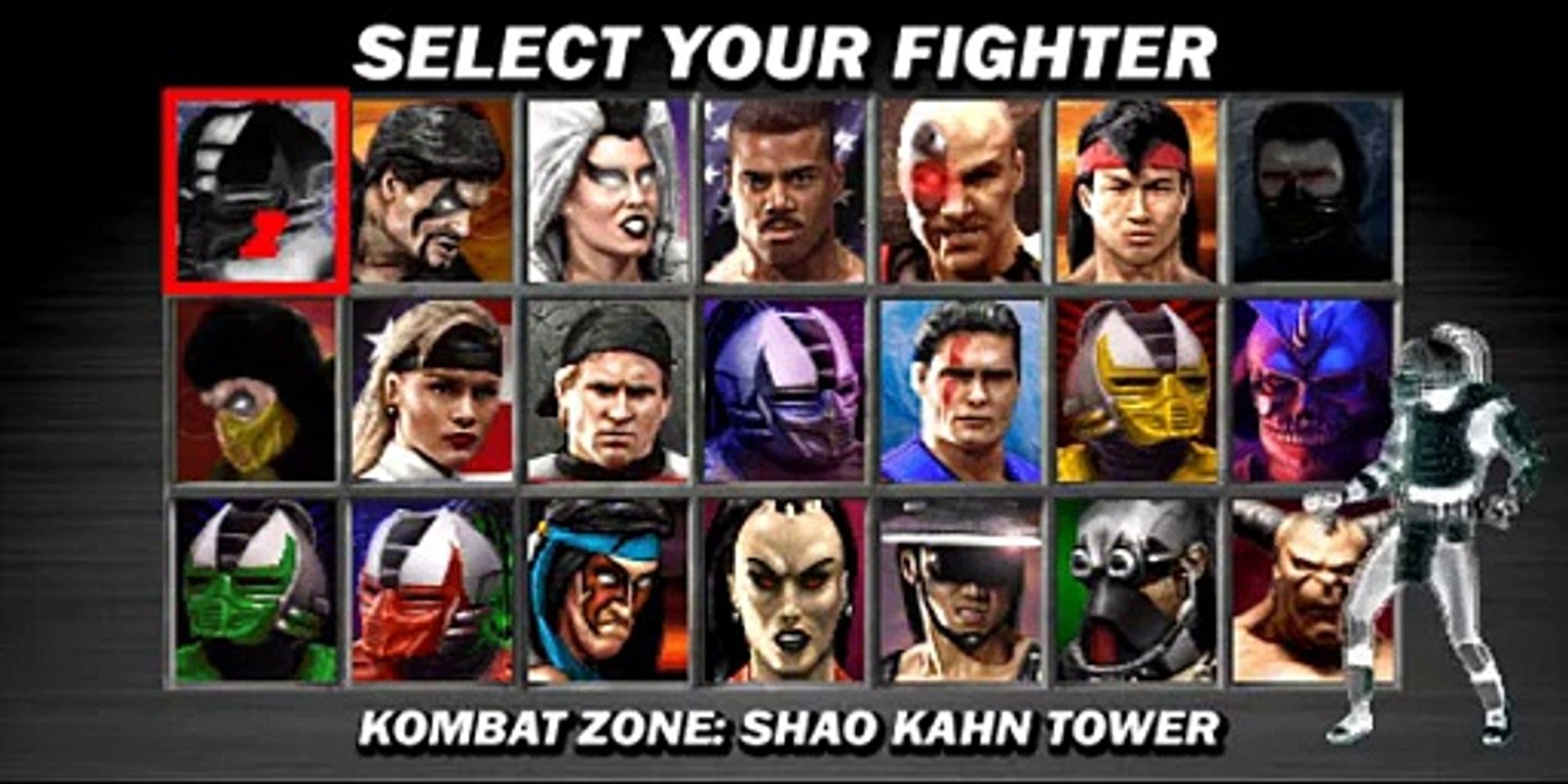 Secret Mortal Kombat 3 Character Select Screen