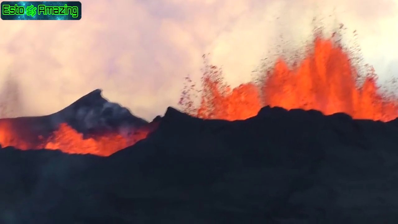 Eupciones Del Volcán Holuhraun Desde Un Helicóptero HD