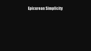 Epicurean Simplicity Read Online Free