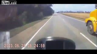 Truck tips over into a ditch