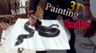 3D Drawing of a Lifelike Snake - 3D Painting Optical Illusion - Live Drawing For Hand