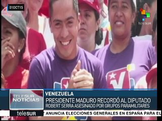 Presidente Maduro rinde homenaje a Robert Serra