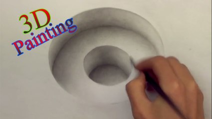 Download Video: Drawing 3D hole - Illusion anamorphic painting - 3D Painting Video