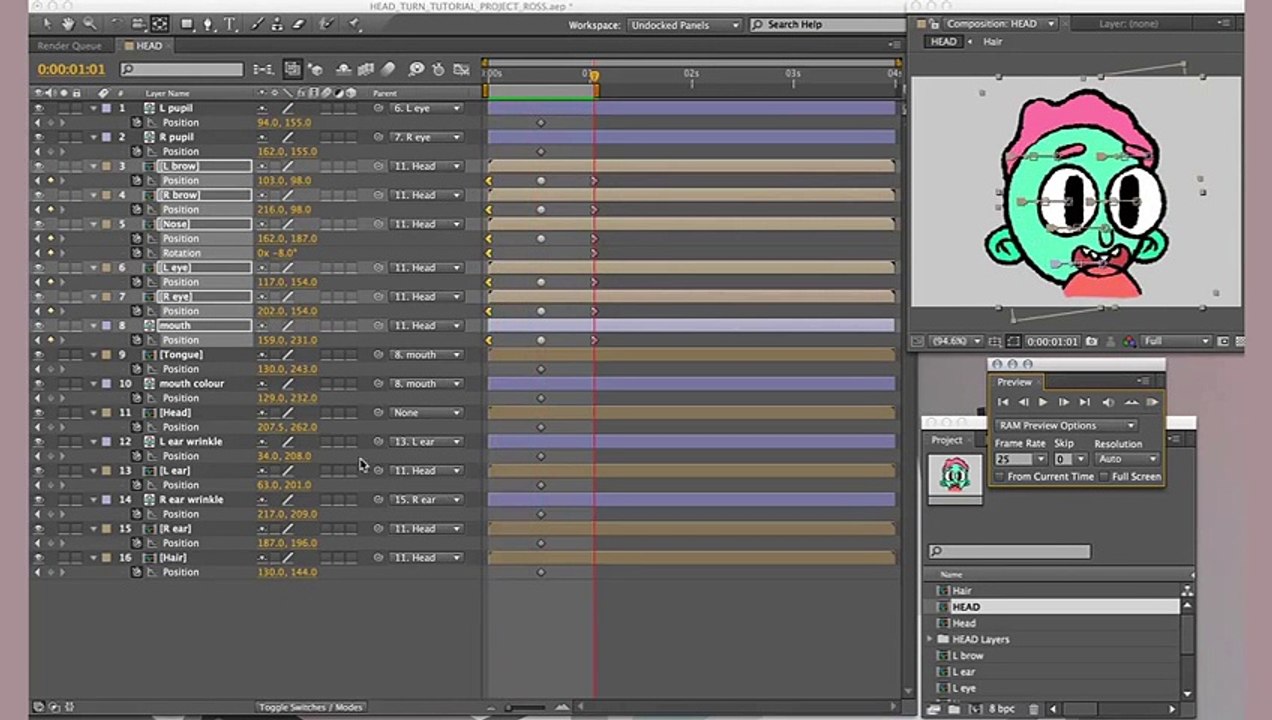 How to make a cartoon  Part 3 3D Head Turn - After Effects Tutorial