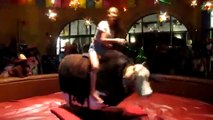 Hot Girl Rides and Grinds a Mechanical Bull like a Boss with no hands!