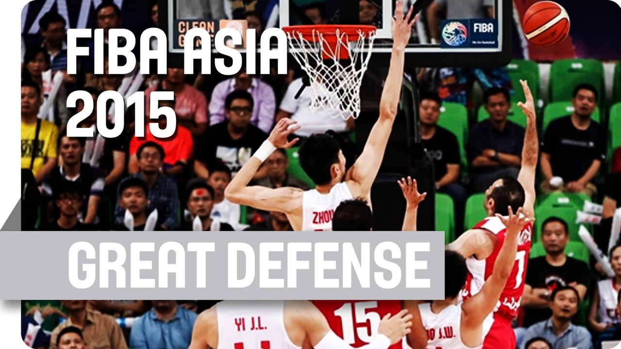 Zhou at it Again with his Second Huge Block! - 2015 FIBA Asia Championship