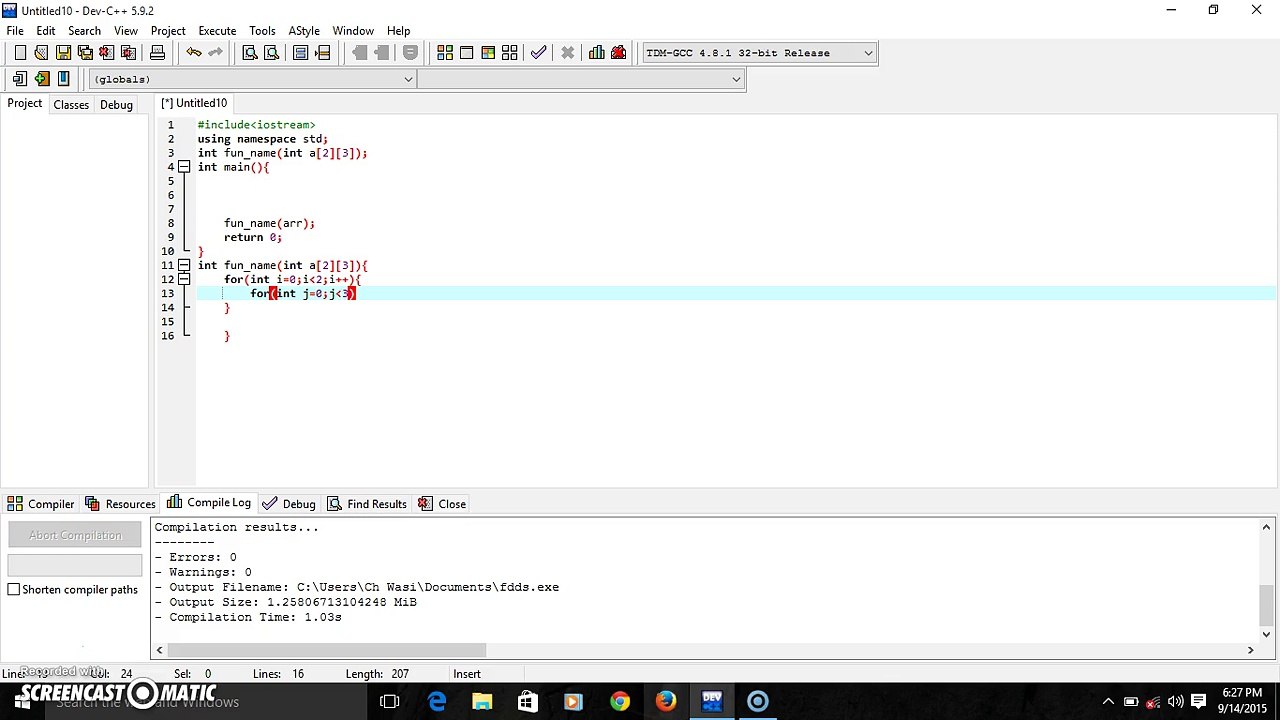 25.functions with 2D array in C++ in urdu& hindi
