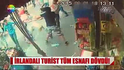 Irish tourist beats all the shopkeepers in a street in Turkey