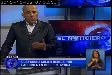 Mujer herida por ladrones en bus pide ayuda