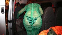 Rihanna flashes her boobs and bum in see through mesh outfit