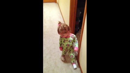 Toddler Is Afraid Of Her Own Shadow