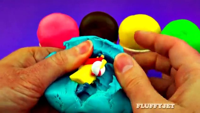 Play-Doh Ice Cream Cone Surprise Eggs Spiderman Minnie Mouse Sesame Street Disney Frozen FluffyJet [Full Episode]