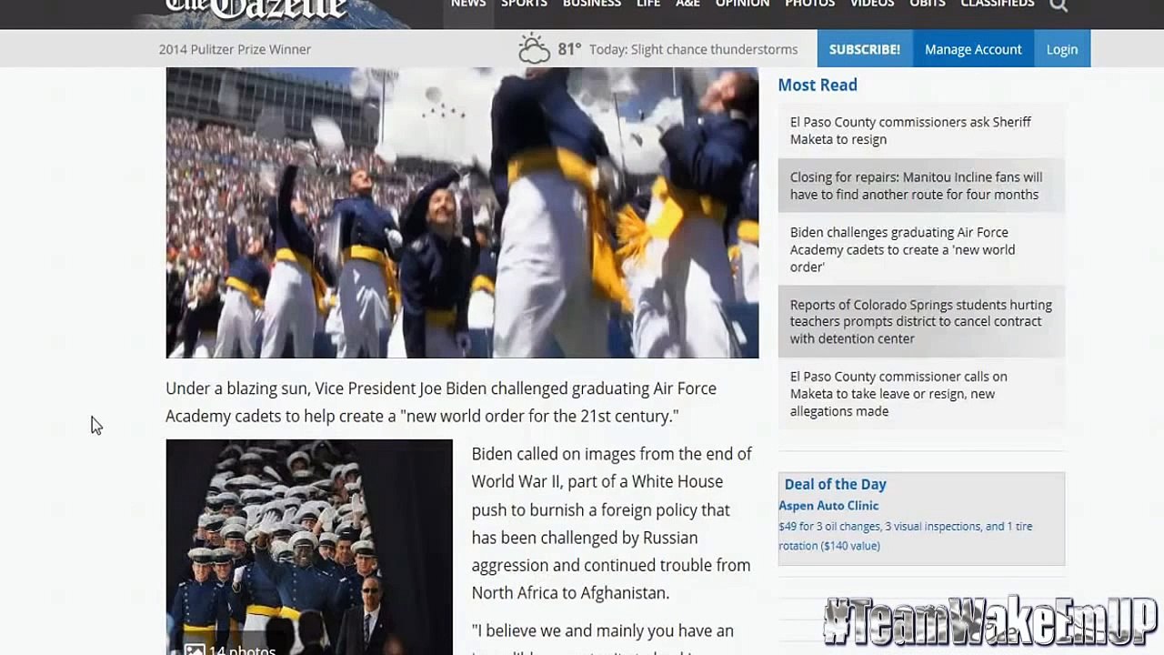 Joe Biden Calls for New World Order On May 28, 2014