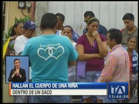 Hallan el cuerpo de una niña en un saco de yute
