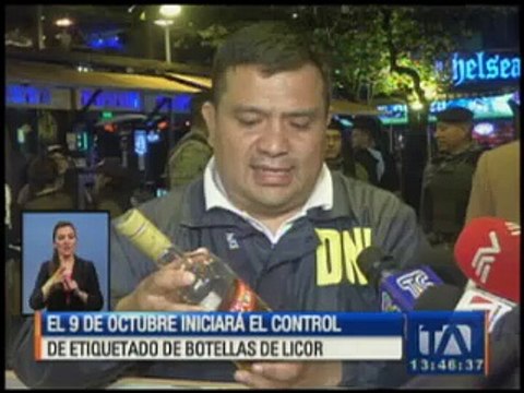 El 9 de octubre iniciará el control de etiquetado de botellas de licor