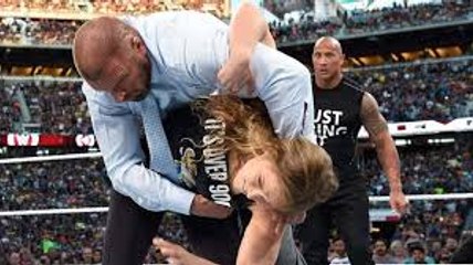 The Rock & Ronda Rousey Destroy Triple H & Stephanie McMahon