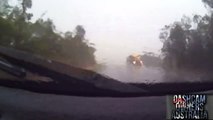 Truck Jacknifes into oncoming traffic Wide Bay QLD Caught on dash camera