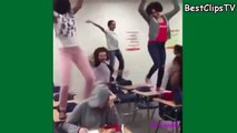 NEW!✪ Girl Falling On Desk Vine Compilation Dancing Girl Knocked Off School Desk and Falls