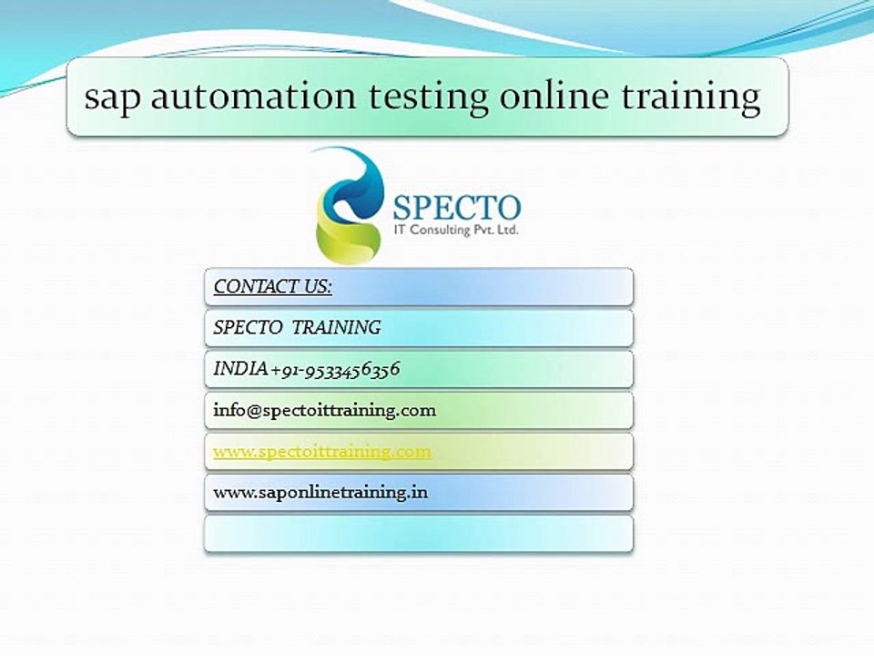 sap automation testing training in usa